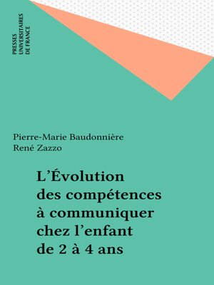 cover image of L'Évolution des compétences à communiquer chez l'enfant de 2 à 4 ans